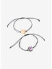 Brazalete Luna Creciente Y Flor Natural Mejores Amigas Set
