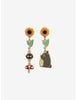 Estudio Ghibli Set De Aretes Totoro Flores