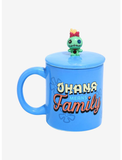 Disney Lilo & Stitch Scrump & Stitch Ohana Taza Y Tapadera