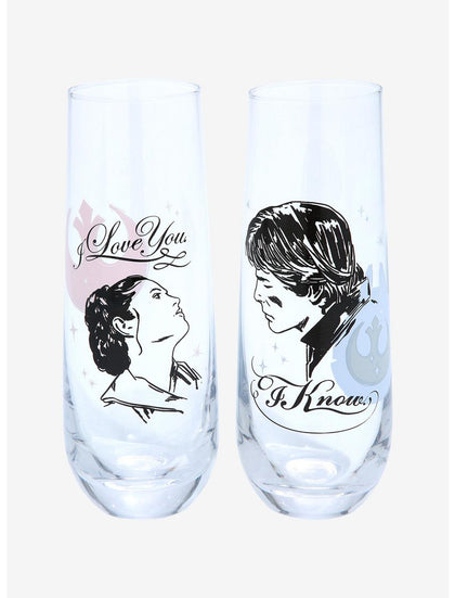 Star Wars Han Solo Y Leia Set De Vasos