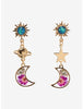Aretes Luna Flor Encapsulada Estrella