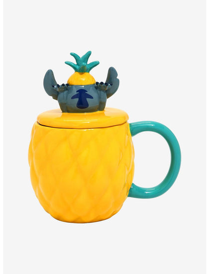 Stitch Taza Piña Con Tapadera