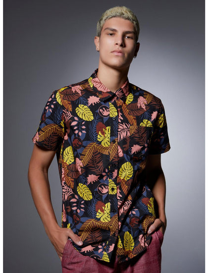 Jurassic Park Camisa Botones Hojas