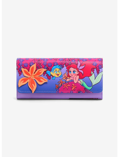 La Sirenita Cartera Ariel Y Flounder Floral