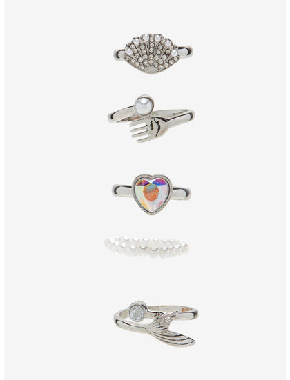 La Sirenita Set De Anillos Ariel Perlas