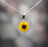 Collar de Girasol Corazon Encapsulado