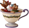 Cenicienta Taza Decorativa Jaq y Gus Figura Resina de Piedra