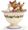 Cenicienta Taza Decorativa Jaq y Gus Figura Resina de Piedra
