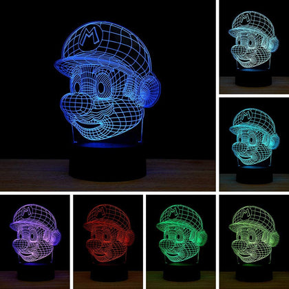 Nintendo Mario Bross Lampara Holografica