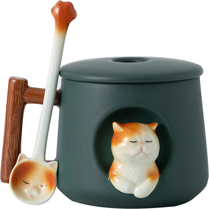 Taza Gato Con Cuchara 3D