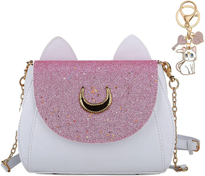 Sailor Moon Bolsa Glitter Con Llavero Set