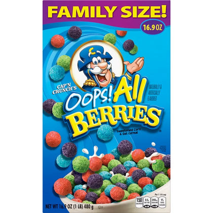 Cap'n Crunch Cereal Oops All Berries Cereal, 16.9 oz