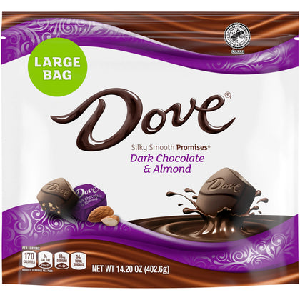 Dove Promises Dark Chocolate Almond Candy - Bolsa de 14.2 oz