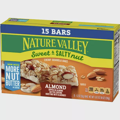 Nature Valley Granola Bars, Sweet and Salty Nut, Almond Granola Bars, 15 Barras