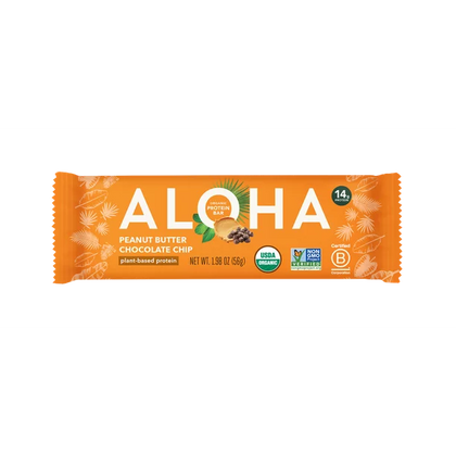ALOHA Organic Peanut Butter Chocolate Chip Protein Bars - Paquete de 4
