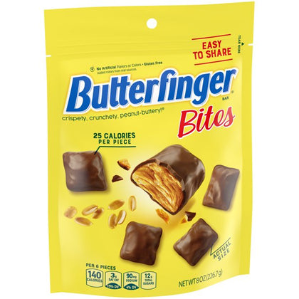 Butterfinger Bite-Sized Peanut-Buttery Chocolate-y Candy Bars, 8 oz Bag