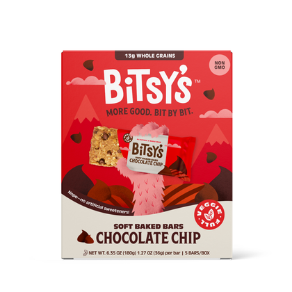 Bitsy's Soft Baked Bars, Chocolate Chip, Snack Bars, 5 barras