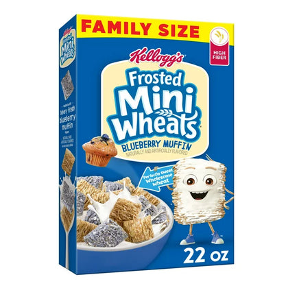 Kellogg's Frosted Mini-Wheats Breakfast Cereal, Blueberry, 22 Oz, Box