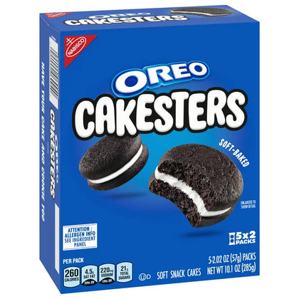 OREO Cakesters Soft Snack Cakes, 5 - 2.02 oz Snack Packs