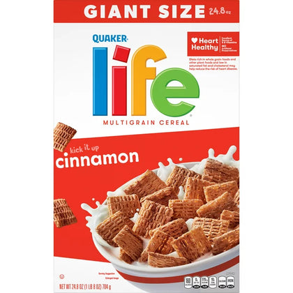 Quaker Life Multigrain Breakfast Cereal, Cinnamon Box, 24.8 oz