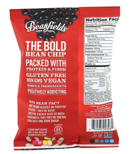 Beanfields Nacho Bean and Rice Chips - 36oz/Paquete de 24