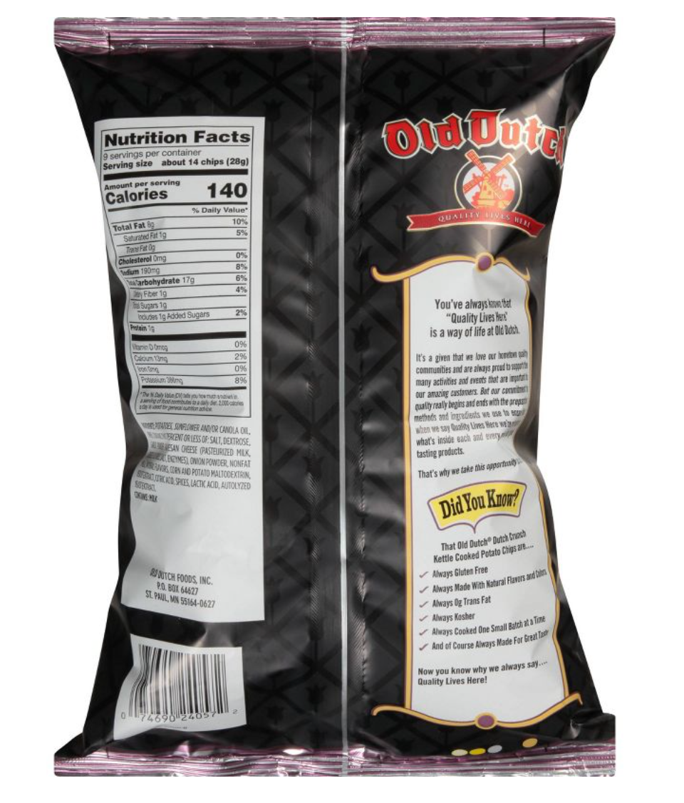 Old Dutch Parmesan & Garlic Kettle Chips - 9oz