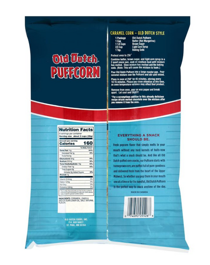 Old Dutch Puffcorn Curls - 9oz