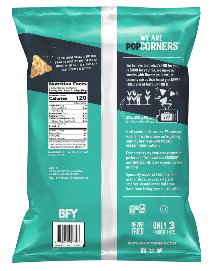 Popcorners Sea Salt Tamaño para Compartir - 7oz