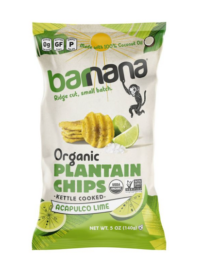 Barnana Kettle Cooked Organic Plantain Chips Acapulco Lime - 5oz