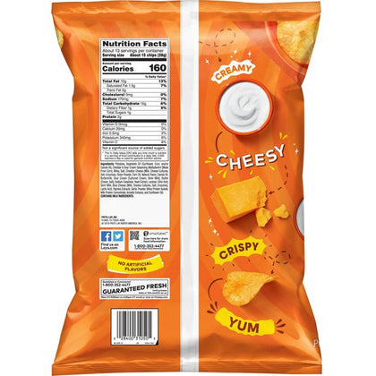 Lay's Cheddar & Sour Cream Flavored Potato Chips, Party Size, Bolsa de 12.5 oz
