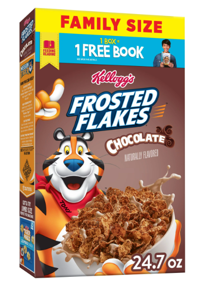 Kellogg's Frosted Flakes Breakfast Cereal, Chocolate, 24.7 Oz, Box