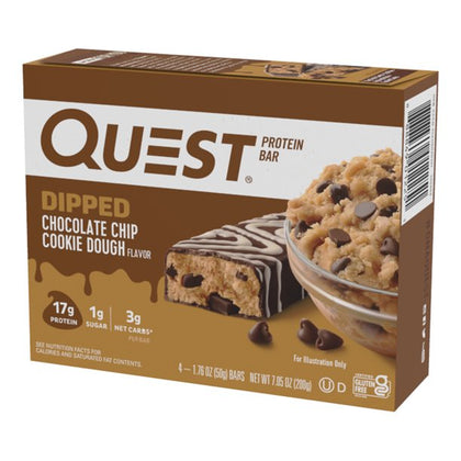 Quest Nutrition Protein Bar, Chocolate Chip Cookie Dough, Cont. 4