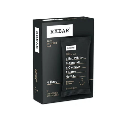 RXBAR Protein Bar, Chocolate Sea Salt, 7.32 Oz, Caja con 4 Barras