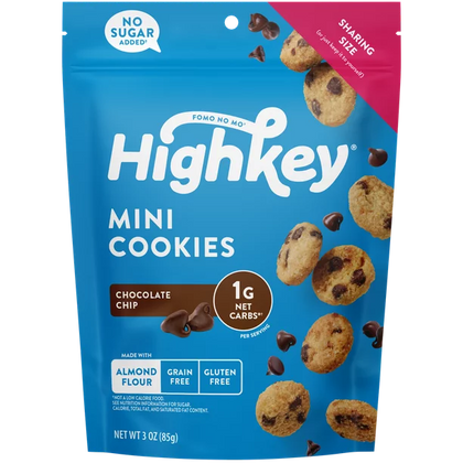 HighKey No Sugar Added Chocolate Chip Mini Cookies, 3oz
