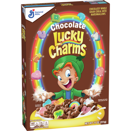 Chocolate Lucky Charms, Marshmallow Cereal with Unicorns, Whole Grain, 11 oz