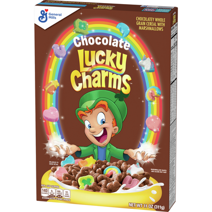 Chocolate Lucky Charms, Marshmallow Cereal with Unicorns, Whole Grain, 11 oz