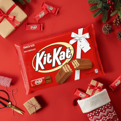 KIT KAT®, Milk Chocolate Snack Size Wafer Candy Bars, Christmas, 32 oz