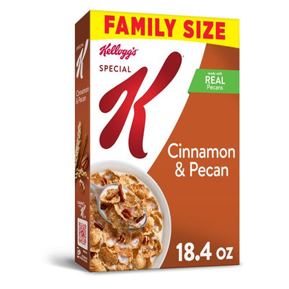 Kellogg's Special K Breakfast Cereal, Cinnamon and Pecan, 18.4 Oz, Box