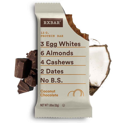 RXBAR Protein Bar, Coconut Chocolate, 7.32 Oz, Caja con 4 Barras