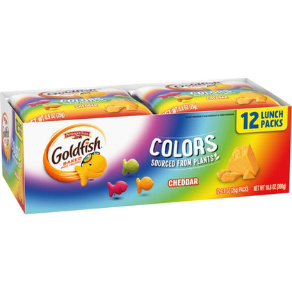 Goldfish Colors Crackers, Snack Pack, 0.9 oz, 12 CT Charola Multi-paquete