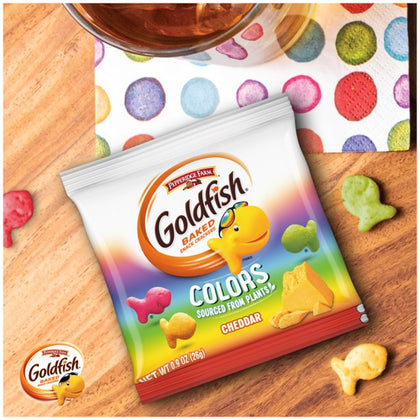 Goldfish Colors Crackers, Snack Pack, 0.9 oz, 12 CT Charola Multi-paquete