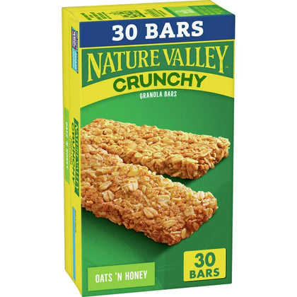 Nature Valley Crunchy Granola Bars, Oats n' Honey, Family Pack, 30 barritas