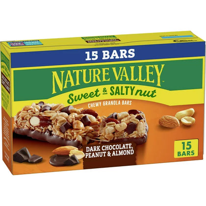 Nature Valley Sweet and Salty Nut Bars, Dark Chocolate Peanut Almond, 15 u