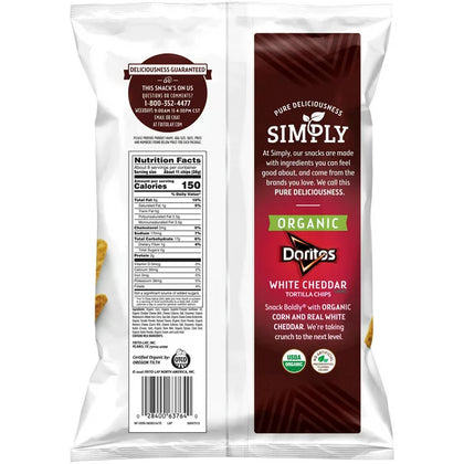 Simply Doritos Organic White Cheddar Tortilla Chips, Bolsa de 7.5 oz