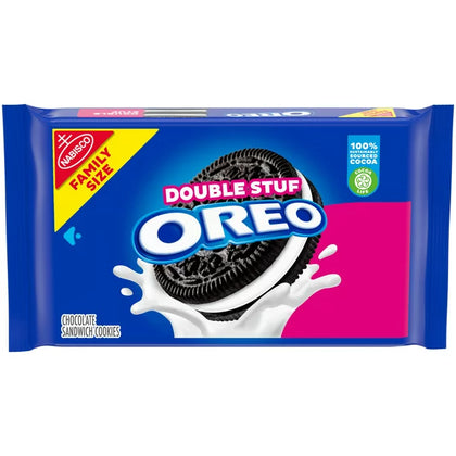 OREO Double Stuf Chocolate Sandwich Cookies, Family Size, 20 oz