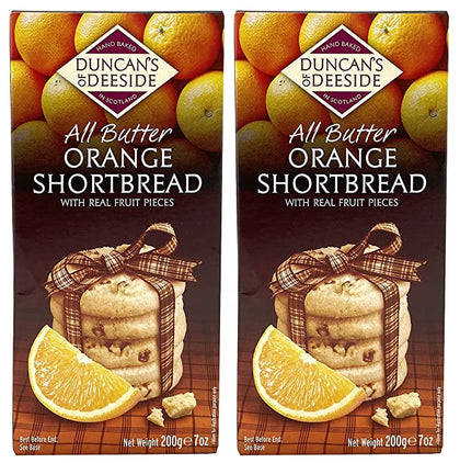 Duncan's of Deeside Paquete de 2 galletas de mantequilla de naranja – Orange All Butter Shortbread
