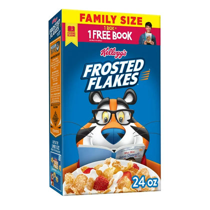 Kellogg's Frosted Flakes Breakfast Cereal, Kids Snacks, Original, 24 Oz, Box