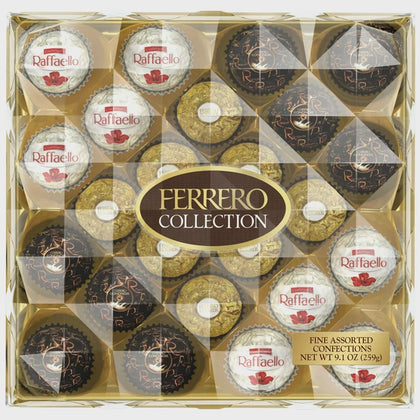 Ferrero Rocher Collection, Assorted Coconut Candy and Chocolates, Caja de Regalo de 24