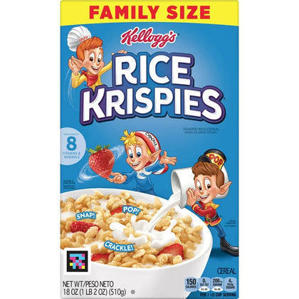 Kellogg's Rice Krispies Breakfast Cereal, Original, 18 Oz, Box