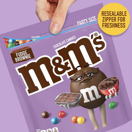 M&M's Fudge Brownie Milk Chocolate Candy, Party Size - Bolsa de 34 oz
